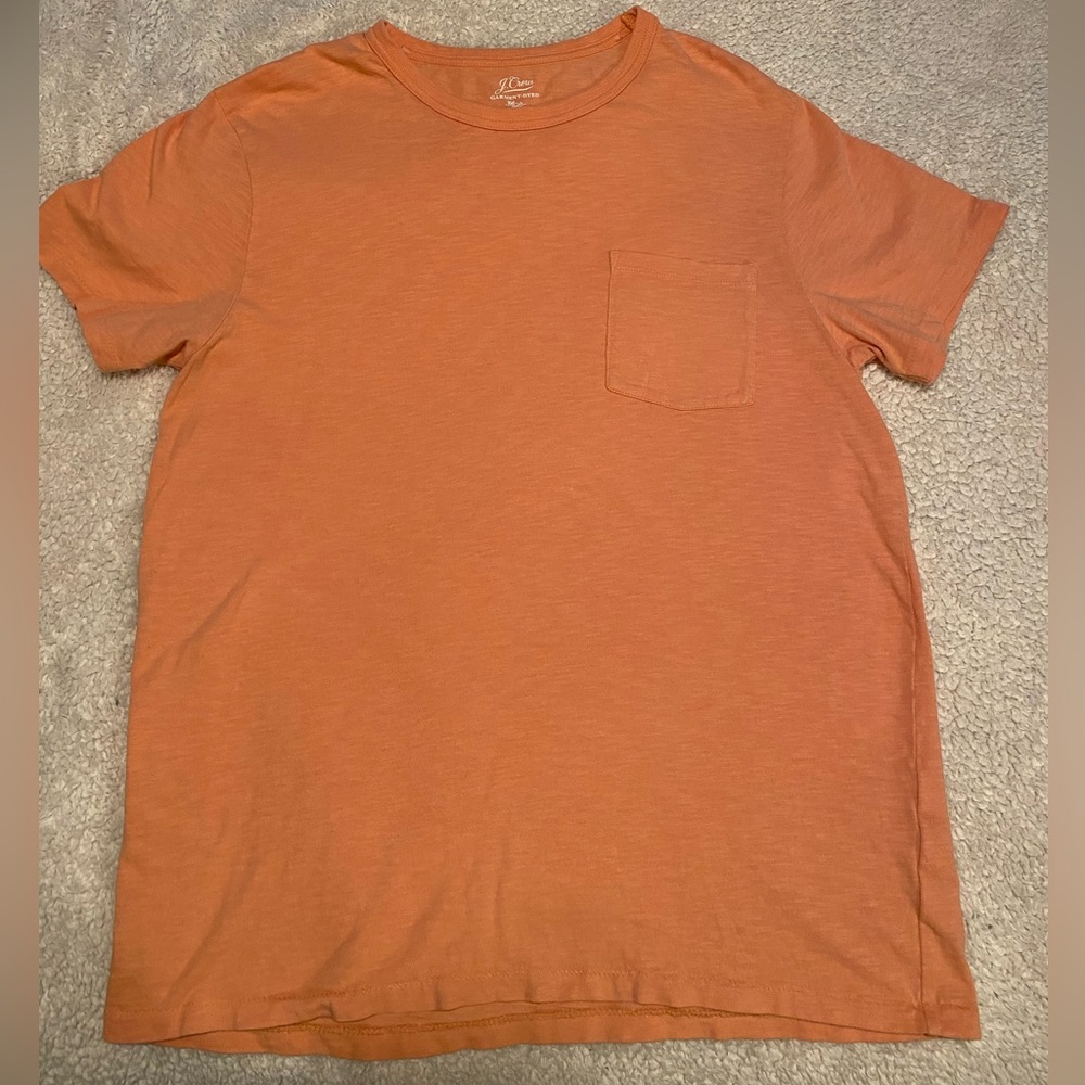 Large orange/peach J. Crew pocket tee